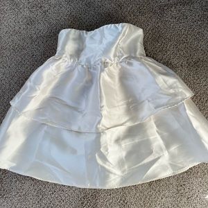 White satin mini dress